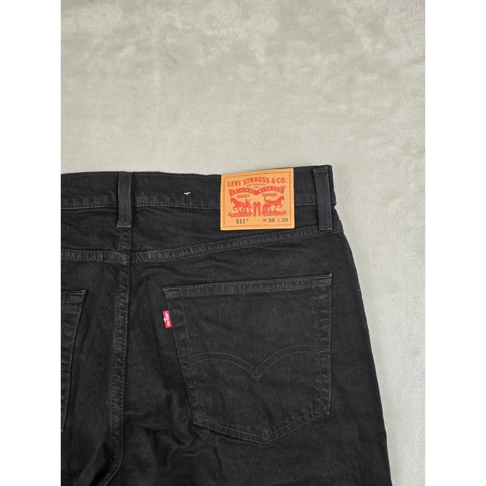 Levi's 511 Slim Jeans Mens 36x30 Black Advanced Stretch Denim Pants